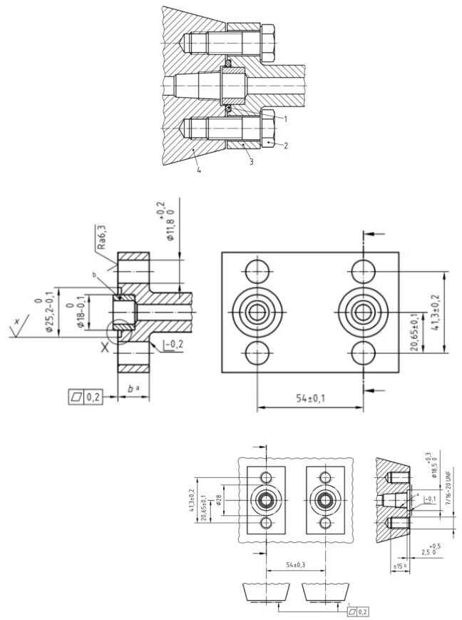 Type A flange connection of DIN 2 bolt oval flange adapters Type A flange connection of DIN 2 bolt oval flange adapters