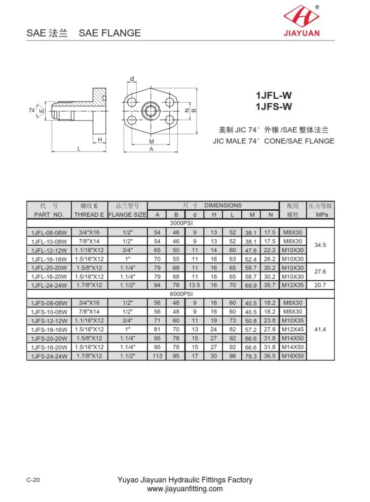 SAE Flange Block JIC beslag
