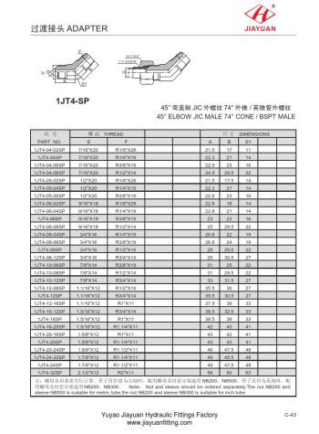 45E mandlig JIC BSPT-adapter