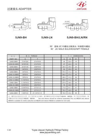 Elbow JIC Bulkhead NPT hun