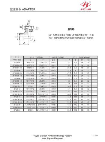Elbow NPSM ORFS mandlig stik til kvinder
