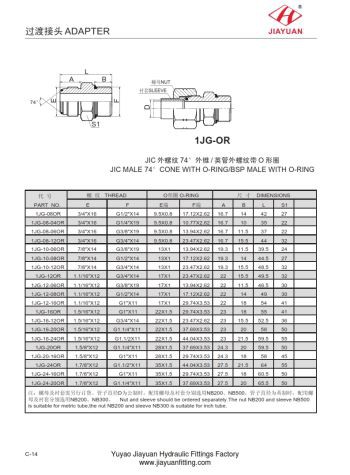 JIC Flare O-ring BSP ELLER Adapter