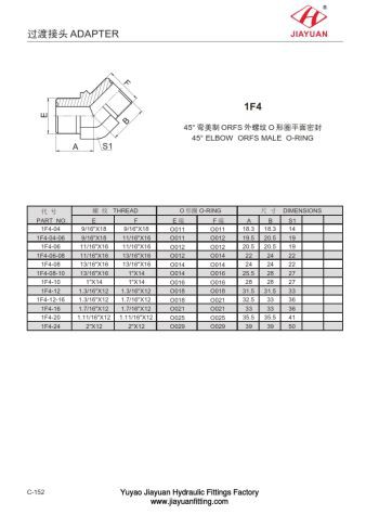 O Ring Face Seal Elbow 45 Union Fittings